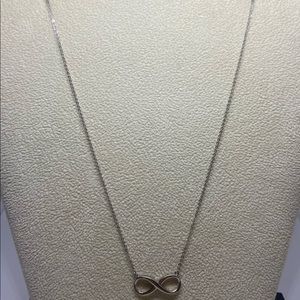 Solid 14kt White Gold Infinity Necklace